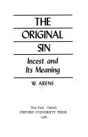 Cover of: The original sin: incest and its meaning