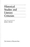 Cover of: Historical studies and literary criticism