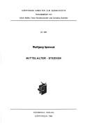 Cover of: Mittelalter--Studien