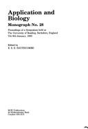 Application and biology : proceedings of a symposium held at the University of Reading, Berkshire, England, 7th-9th January 1985