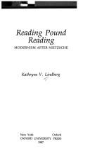 Reading Pound reading by Kathryne V. Lindberg