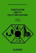 Acidification and its policy implications : proceedings of an international conference held in Amsterdam, May 5-9, 1986