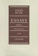 Cover of: Essays, moral, political, and literary by David Hume
