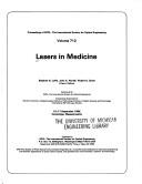 Cover of: Lasers in medicine: [papers] : 15-17 September 1986, Cambridge, Massachusetts