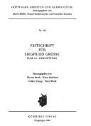 Cover of: Festschrift für Siegfried Grosse zum 60. Geburtstag