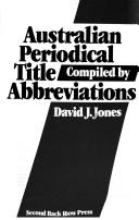 Cover of: Australian periodical title abbreviations