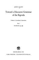 Cover of: Toward a discourse grammar of the Rigveda