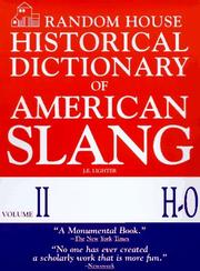 Random House historical dictionary of American slang by J. E. Lighter