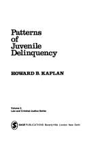 Cover of: Patterns of juvenile delinquency