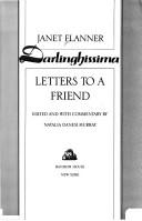 Cover of: Darlinghissima: letters to a friend