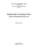 Cover of: Reducing fertility in developing countries: a review of determinants and policy levers