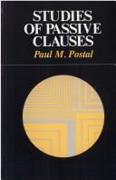 Cover of: Studies of passive clauses