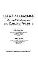 Linear programming : active set analysis and computer programs