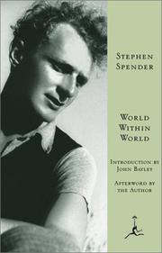 Cover of: World within world by Stephen Spender
