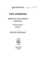 Cover of: Two comedies by Georgius Macropedius