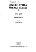 Cover of: Összes versei: kritikai kiadás