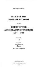 Index of the probate records of the count of the Archdeacon of Sudbury 1354-1700