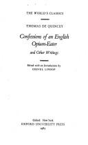 Confessions of an English opium-eater and other writings