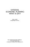 Cover of: National economic planning: what is left?