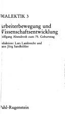 Cover of: Arbeiterbewegung und Wissenschaftsentwicklung by Redaktion, Lars Lambrecht und Hans Jörg Sandkühler.