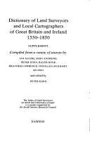 Cover of: Dictionary of land surveyors and local cartographers of Great Britain and Ireland, 1550-1850: supplement