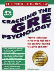 Cover of: Cracking the GRE Psychology