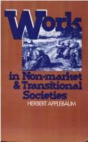 Cover of: Work in non-market and transitional societies