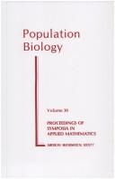 Cover of: Population biology