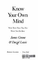 Cover of: Know your own mind by James Greene