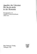 Cover of: Aspekte der Literatur des fin-de-siècle in der Romania by herausgegeben von Angelika Corbineau-Hoffmann, Albert Gier.