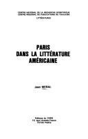 Paris dans la littérature américaine by Jean Méral