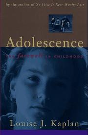 Cover of: Adolescence: The Farewell to Childhood
