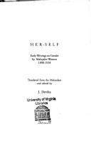 Cover of: Her-self: early writings on gender by Malayalee women, 1898-1938