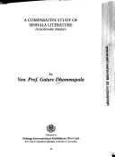 Cover of: A comparative study of Sinhala literature: Polonnaru period
