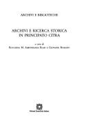 Cover of: Archivi e ricerca storica in Principato Citra