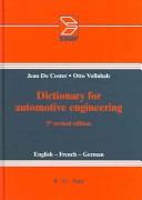 Dictionary for Automotive Engineering Jean de Coster