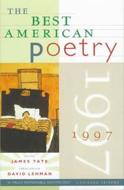Cover of: The Best American Poetry 1997 by James Tate