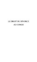 Cover of: Le droit du divorce au Congo