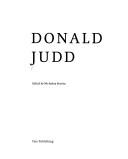 Cover of: Donald Judd by Donald Judd