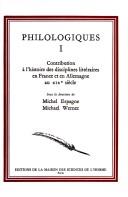 Cover of: Contribution à l'histoire des disciplines littéraires en France et en Allemagne au XIXe siècle