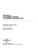 Readings in management control in non-profit organizations