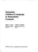 Assessing children's language in naturalistic contexts