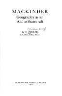 Mackinder--geography as an aid to statecraft by W. H. Parker