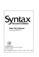 Cover of: Syntax by Peter W. Culicover