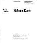 Cover of: Style and Epoch by Moisei Ginzburg