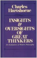 Cover of: Insights and oversights of great thinkers: an evaluation of western philosophy