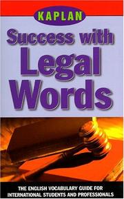 Cover of: Success with legal words