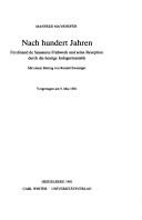 Cover of: Nach hundert Jahren: Ferdinand de Saussures Frühwerk und seine Rezeption dutch die heutige Indogermanistik