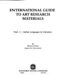 Cover of: International guide to art research materials