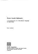 Cover of: Proto South Bahnaric by Paul Sidwell